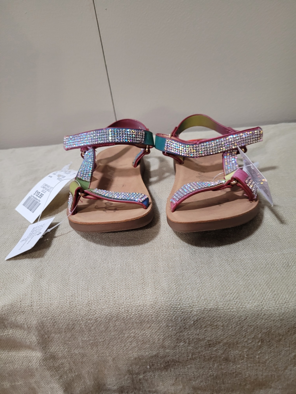 Sparkling Pink Jeweled Strappy Sandals